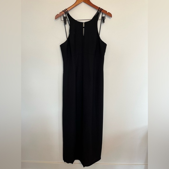 Vintage Selina Canada Black Midi Dress Sleek Sleeveless Minimalist Style SZ 12 - Picture 4 of 7